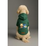 Monopetz Baskılı İçi Polarlı Köpek ve Kedi Kıyafeti & Elbisesi - Yeşil Renk Kapüşonlu Hoodie B9CAB, 4XL