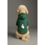 Monopetz Baskılı İçi Polarlı Köpek ve Kedi Kıyafeti & Elbisesi - Yeşil Renk Kapüşonlu Hoodie B9EF6, 5XL