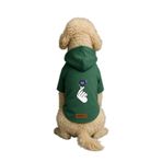 Monopetz Baskılı İçi Polarlı Köpek ve Kedi Kıyafeti & Elbisesi - Yeşil Renk Kapüşonlu Hoodie B9EF6, S
