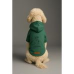 Monopetz Baskılı İçi Polarlı Köpek ve Kedi Kıyafeti & Elbisesi - Yeşil Renk Kapüşonlu Hoodie BA719, 2XL
