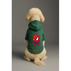 Monopetz Baskılı İçi Polarlı Köpek ve Kedi Kıyafeti & Elbisesi - Yeşil Renk Kapüşonlu Hoodie BAFC2, 4XL
