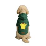 Monopetz Baskılı İçi Polarlı Köpek ve Kedi Kıyafeti & Elbisesi - Yeşil Renk Kapüşonlu Hoodie BB6E2, M