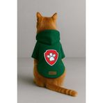 monopetz Baskılı İçi Polarlı Köpek Ve Kedi Kıyafeti & Elbisesi - Yeşil Renk Kapüşonlu Hoodie Bdd64 Xl