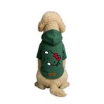 monopetz Baskılı İçi Polarlı Köpek Ve Kedi Kıyafeti & Elbisesi - Yeşil Renk Kapüşonlu Hoodie Bea80 S