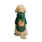 Monopetz Baskılı İçi Polarlı Köpek ve Kedi Kıyafeti & Elbisesi - Yeşil Renk Kapüşonlu Hoodie BF473, 5XL
