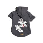 monopetz Kapişonlu Polar Sweatshirt Köpek ve Kedi Kıyafeti & Elbisesi - Antrasit Bugs Bunny L Beden