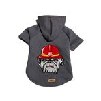 monopetz Kapişonlu Polar Sweatshirt Köpek ve Kedi Kıyafeti & Elbisesi - Antrasit Firemen XL Beden