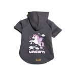 monopetz Kapişonlu Polar Sweatshirt Köpek ve Kedi Kıyafeti & Elbisesi - Antrasit Unicorn XL Beden