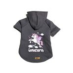 monopetz Kapişonlu Polar Sweatshirt Köpek ve Kedi Kıyafeti & Elbisesi - Antrasit Unicorn XS Beden