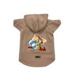 monopetz Kapişonlu Polar Sweatshirt Köpek ve Kedi Kıyafeti & Elbisesi Bej Astrix Obelix M
