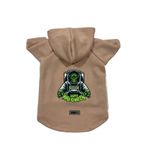 monopetz Kapişonlu Polar Sweatshirt Köpek Ve Kedi Kıyafeti & Elbisesi Bej Astronot Frankenstein XL