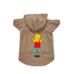 monopetz Kapişonlu Polar Sweatshirt Köpek ve Kedi Kıyafeti & Elbisesi Bej Bart Simpson XL