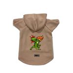 monopetz Kapişonlu Polar Sweatshirt Köpek Ve Kedi Kıyafeti & Elbisesi Bej Brush Fighter XS