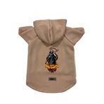 monopetz Kapişonlu Polar Sweatshirt Köpek ve Kedi Kıyafeti & Elbisesi Bej Happy Halloween Azrail M
