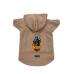 monopetz Kapişonlu Polar Sweatshirt Köpek ve Kedi Kıyafeti & Elbisesi Bej Happy Halloween Azrail S