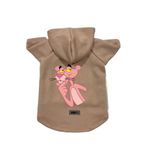 monopetz Kapişonlu Polar Sweatshirt Köpek Ve Kedi Kıyafeti & Elbisesi Bej Pembe Panter L