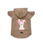 monopetz Kapişonlu Polar Sweatshirt Köpek ve Kedi Kıyafeti & Elbisesi Bej Rabbit L