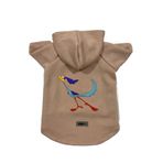 monopetz Kapişonlu Polar Sweatshirt Köpek ve Kedi Kıyafeti & Elbisesi Bej Road Runner XL