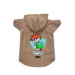 monopetz Kapişonlu Polar Sweatshirt Köpek ve Kedi Kıyafeti & Elbisesi Bej Rugrats Carlitos M