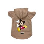 monopetz Kapişonlu Polar Sweatshirt Köpek ve Kedi Kıyafeti & Elbisesi Bej Yeni Mickey XL