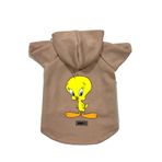 monopetz Kapişonlu Polar Sweatshirt Köpek Ve Kedi Kıyafeti & Elbisesi Bej Yeni Tweety L