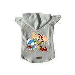 monopetz Kapişonlu Polar Sweatshirt Köpek ve Kedi Kıyafeti & Elbisesi Beyaz Astrix Obelix M