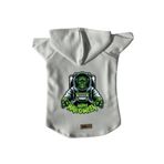 monopetz Kapişonlu Polar Sweatshirt Köpek Ve Kedi Kıyafeti & Elbisesi Beyaz Astronot Frankenstein M