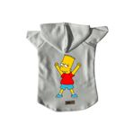 monopetz Kapişonlu Polar Sweatshirt Köpek ve Kedi Kıyafeti & Elbisesi Beyaz Bart Simpson L