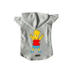 monopetz Kapişonlu Polar Sweatshirt Köpek ve Kedi Kıyafeti & Elbisesi Beyaz Bart Simpson XS