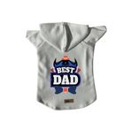 monopetz Kapişonlu Polar Sweatshirt Köpek ve Kedi Kıyafeti & Elbisesi - Beyaz Best Dad L Beden