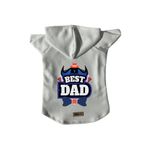 monopetz Kapişonlu Polar Sweatshirt Köpek ve Kedi Kıyafeti & Elbisesi - Beyaz Best Dad XL Beden