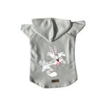 monopetz Kapişonlu Polar Sweatshirt Köpek ve Kedi Kıyafeti & Elbisesi - Beyaz Bugs Bunny L Beden