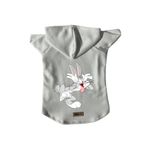 monopetz Kapişonlu Polar Sweatshirt Köpek ve Kedi Kıyafeti & Elbisesi - Beyaz Bugs Bunny XS Beden