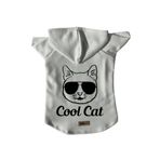 monopetz Kapişonlu Polar Sweatshirt Köpek ve Kedi Kıyafeti & Elbisesi Beyaz Cool cat XL