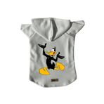 monopetz Kapişonlu Polar Sweatshirt Köpek ve Kedi Kıyafeti & Elbisesi Beyaz Duffy L