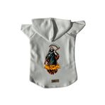 monopetz Kapişonlu Polar Sweatshirt Köpek ve Kedi Kıyafeti & Elbisesi Beyaz Happy Halloween Azrail M