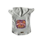 monopetz Kapişonlu Polar Sweatshirt Köpek ve Kedi Kıyafeti & Elbisesi Beyaz Happy Halloween M