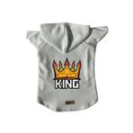 monopetz Kapişonlu Polar Sweatshirt Köpek ve Kedi Kıyafeti & Elbisesi - Beyaz King L Beden