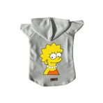 monopetz Kapişonlu Polar Sweatshirt Köpek ve Kedi Kıyafeti & Elbisesi Beyaz Lisa Simpson L