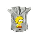monopetz Kapişonlu Polar Sweatshirt Köpek ve Kedi Kıyafeti & Elbisesi Beyaz Lisa Simpson M
