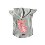 monopetz Kapişonlu Polar Sweatshirt Köpek Ve Kedi Kıyafeti & Elbisesi Beyaz Pembe Panter S