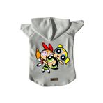 monopetz Kapişonlu Polar Sweatshirt Köpek Ve Kedi Kıyafeti & Elbisesi Beyaz Power Puff Girls S