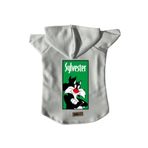 monopetz Kapişonlu Polar Sweatshirt Köpek ve Kedi Kıyafeti & Elbisesi Beyaz Sylvester M
