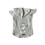 monopetz Kapişonlu Polar Sweatshirt Köpek ve Kedi Kıyafeti & Elbisesi Beyaz Yeni Bugs Bunny L