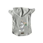 monopetz Kapişonlu Polar Sweatshirt Köpek ve Kedi Kıyafeti & Elbisesi Beyaz Yeni Bugs Bunny S