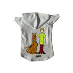 monopetz Kapişonlu Polar Sweatshirt Köpek Ve Kedi Kıyafeti & Elbisesi Beyaz Yeni Scooby Doo XS