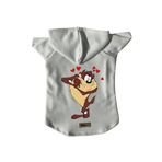monopetz Kapişonlu Polar Sweatshirt Köpek Ve Kedi Kıyafeti & Elbisesi Beyaz Yeni Tazmanya Canavarı M