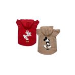 monopetz Kapişonlu Polar Sweatshirt Köpek Ve Kedi Kıyafeti & Elbisesi - Buggs & Mickey 2'li Fırsat Paketi M Beden