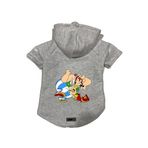 monopetz Kapişonlu Polar Sweatshirt Köpek ve Kedi Kıyafeti & Elbisesi Gri Astrix Obelix L