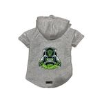 monopetz Kapişonlu Polar Sweatshirt Köpek Ve Kedi Kıyafeti & Elbisesi Gri Astronot Frankenstein L